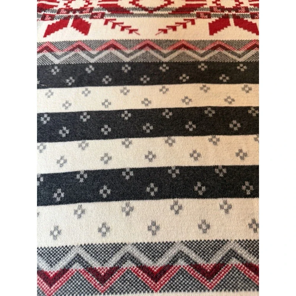 Queenwest Trading Co Cotton Throw Blanket Snowflake Gray White Red 50 X 60